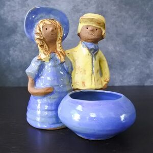 Vintage Jack & Jill Poppets by Poppytrail Metlox Pottery Helen Slater Planter